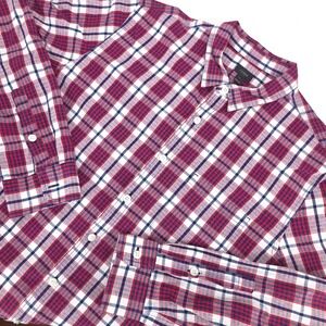 J Crew Button‑Up Shirt Men Large Red White Blue Check Long Sleeve Casual Classic